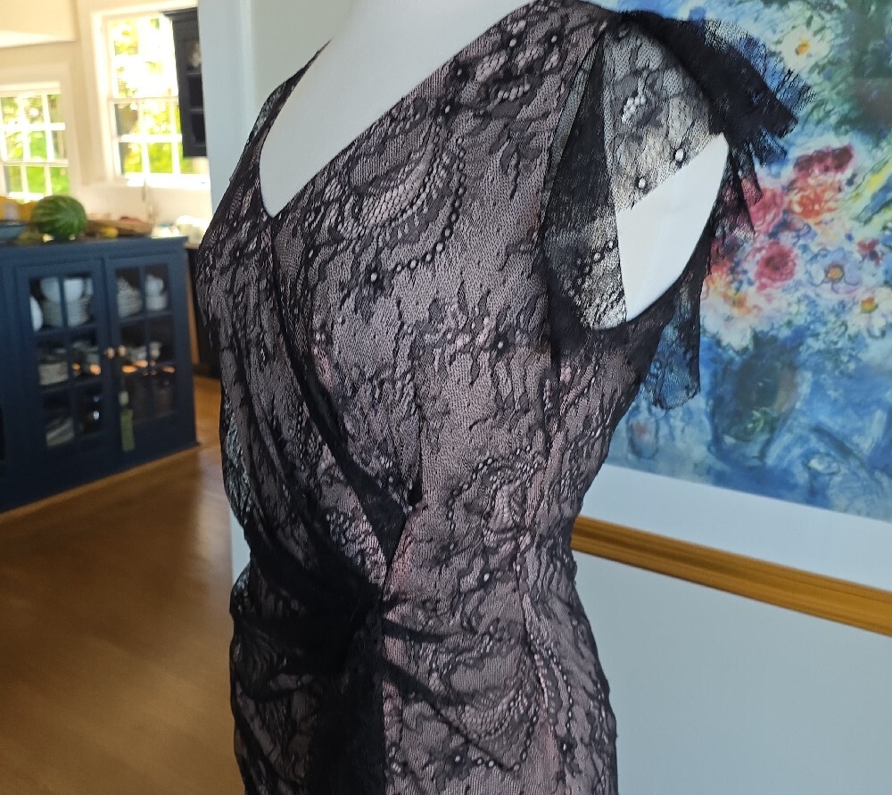 💙Yoana Baraschi Black Lace Overlay Dress - Picture 7 of 15